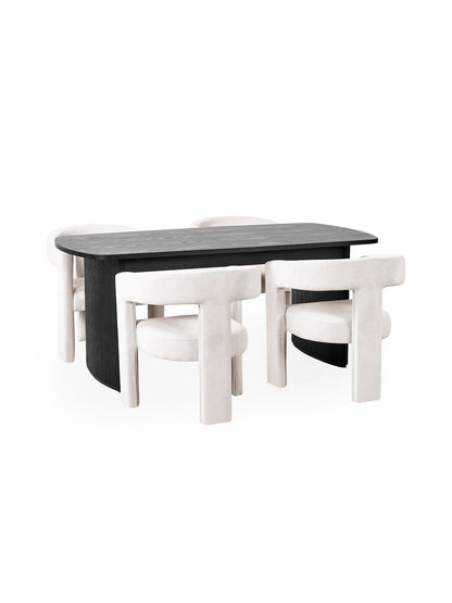 Louis Fluted Extending Dining Table - Black