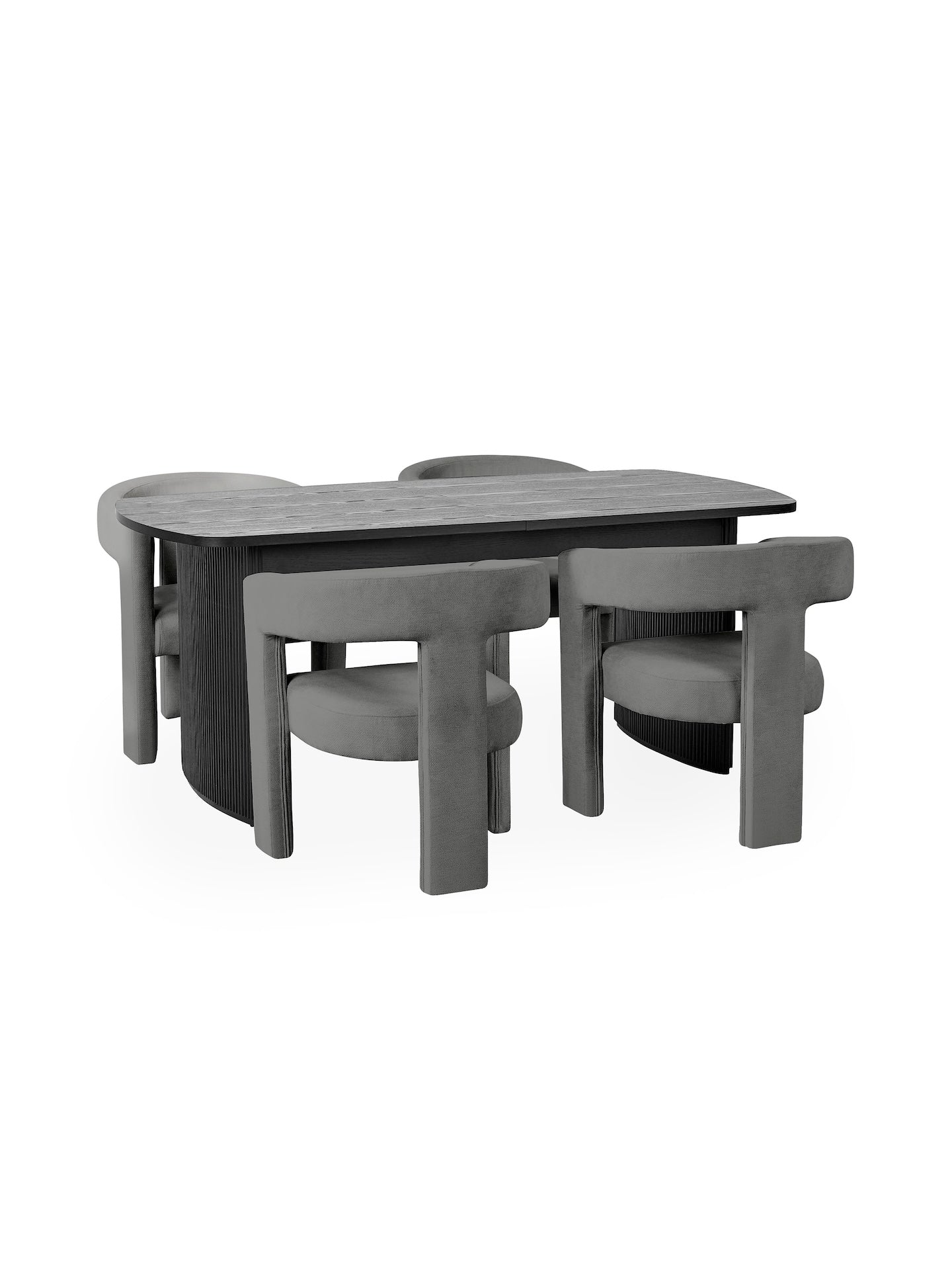Louis Fluted Extending Dining Table - Black