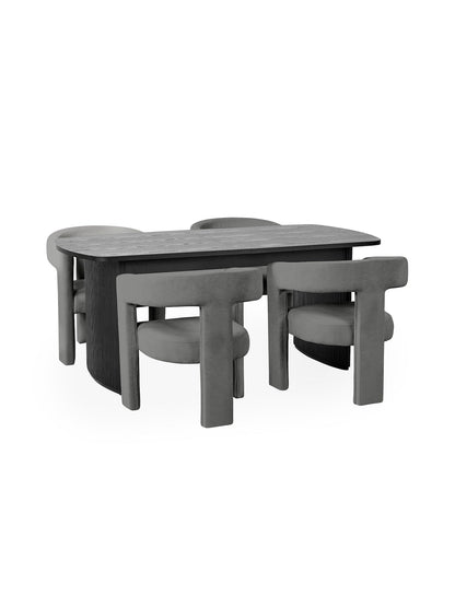 Louis Fluted Extending Dining Table - Black