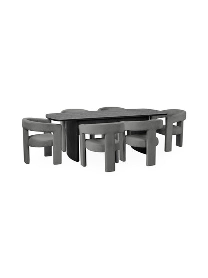Louis Fluted Extending Dining Table - Black