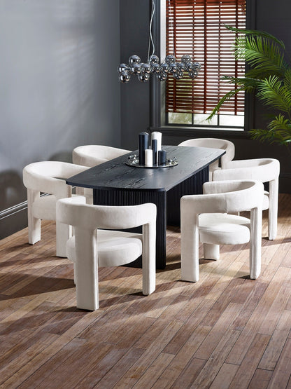 Louis Fluted Extending Dining Table - Black