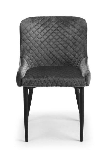 Luxe Velvet Dining Chairs - Grey (Set Of 2)