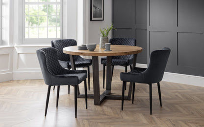 Luxe Velvet Dining Chairs - Grey (Set Of 2)