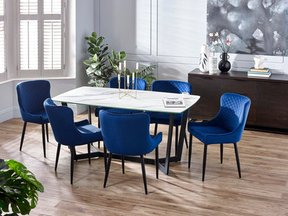 Luxe Velvet Dining Chairs - Blue (Set Of 2)