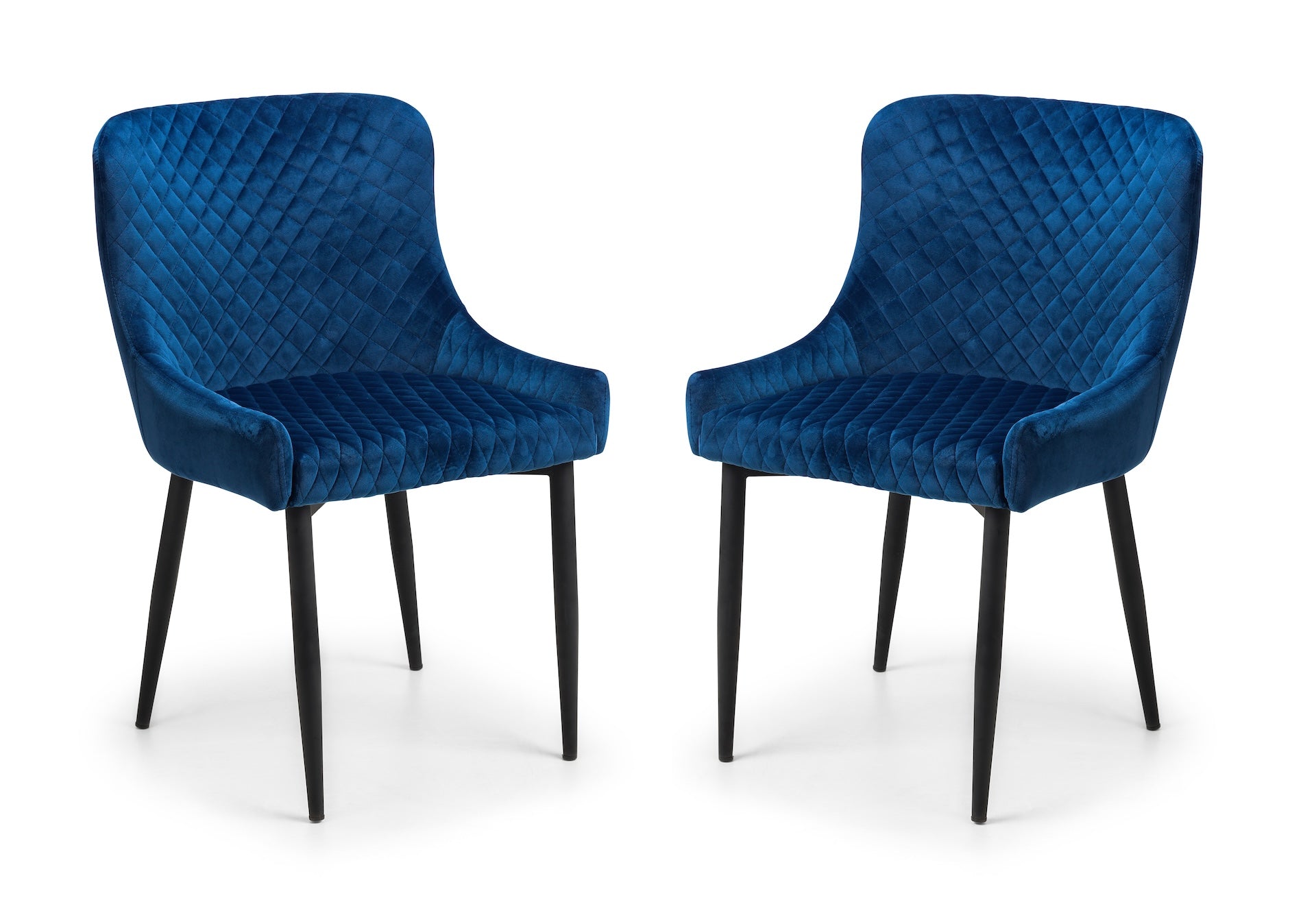 Luxe Velvet Dining Chairs - Blue (Set Of 2)