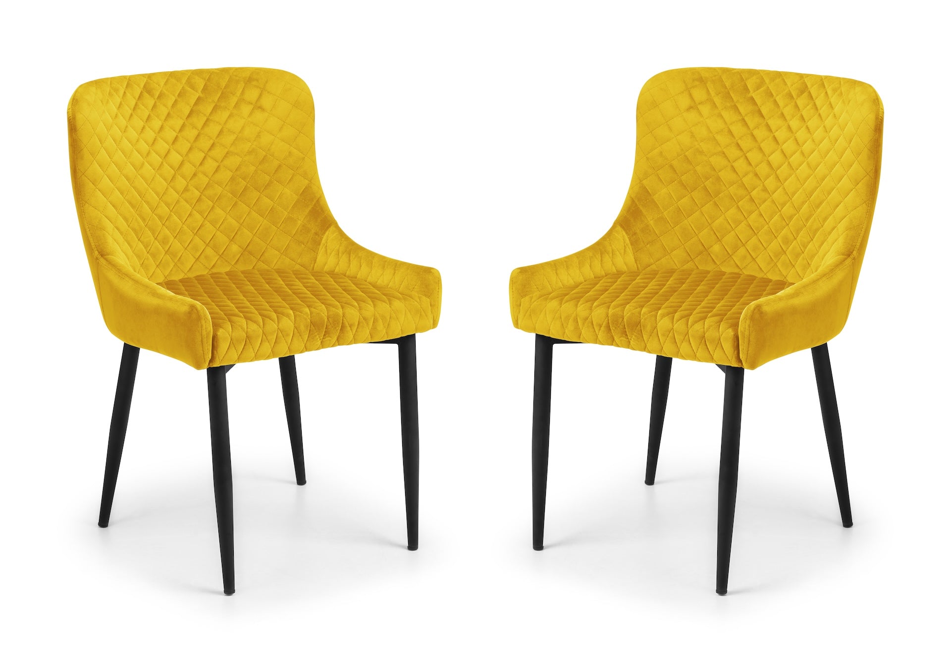 Luxe Velvet Dining Chairs - Mustard (Set Of 2)