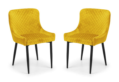Luxe Velvet Dining Chairs - Mustard (Set Of 2)