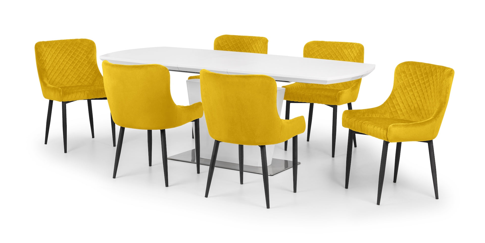 Luxe Velvet Dining Chairs - Mustard (Set Of 2)