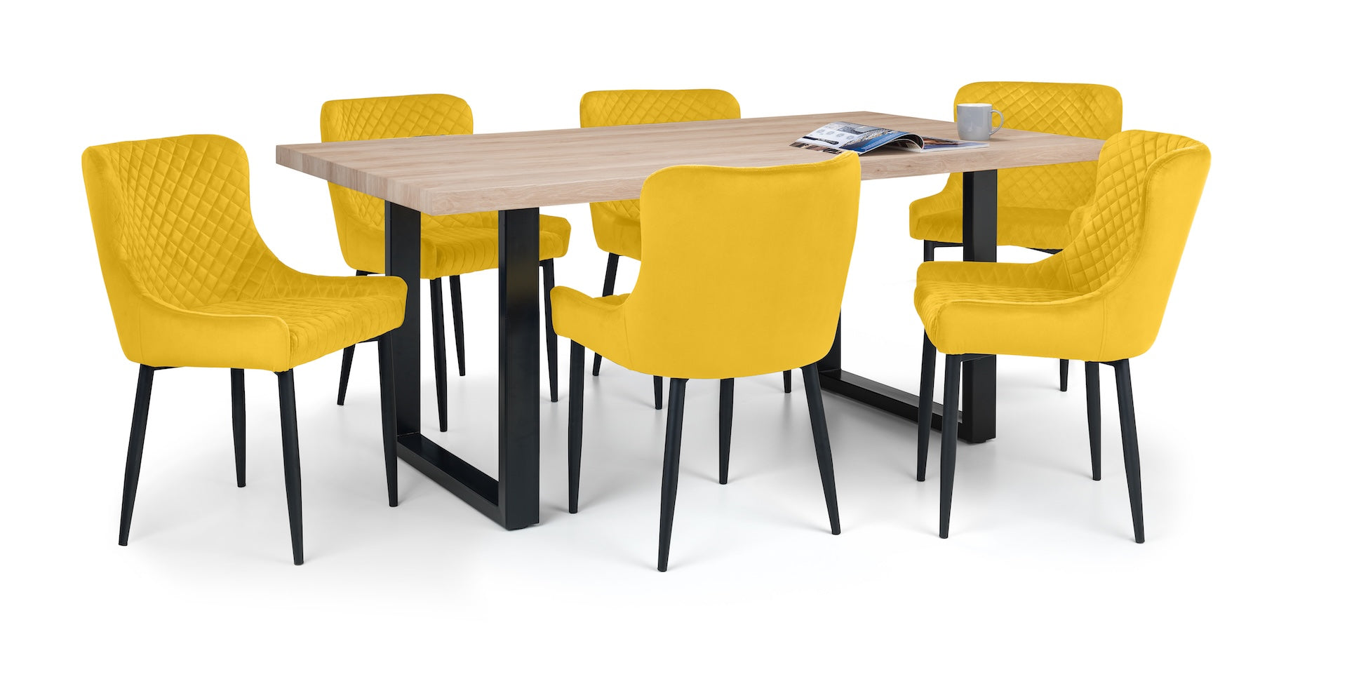 Luxe Velvet Dining Chairs - Mustard (Set Of 2)