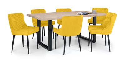 Luxe Velvet Dining Chairs - Mustard (Set Of 2)