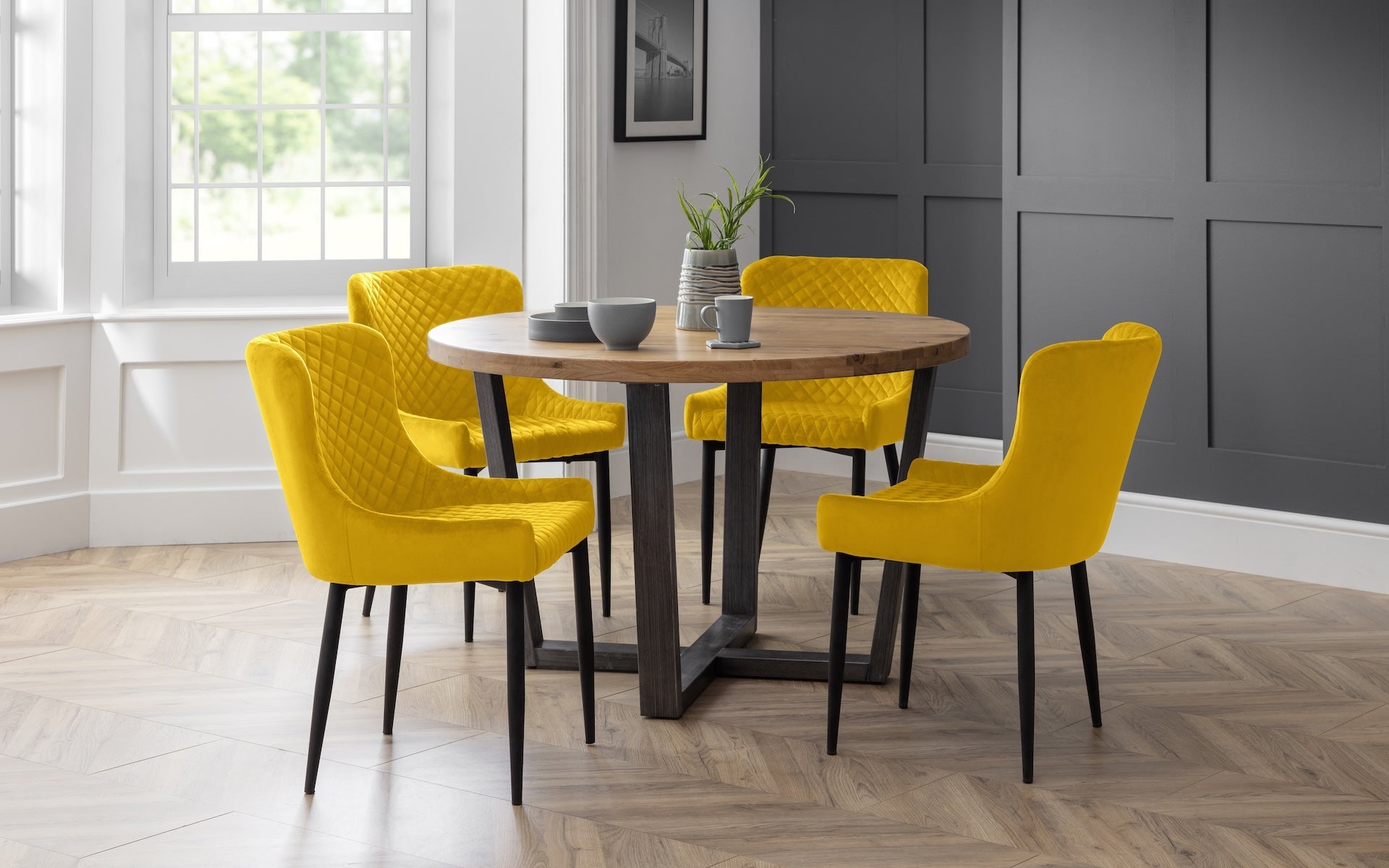 Luxe Velvet Dining Chairs - Mustard (Set Of 2)