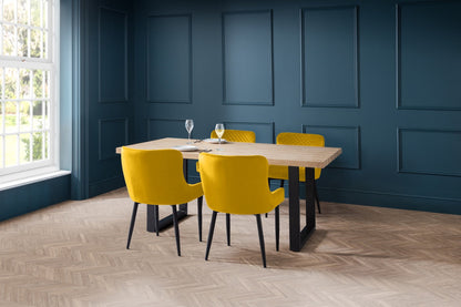 Luxe Velvet Dining Chairs - Mustard (Set Of 2)