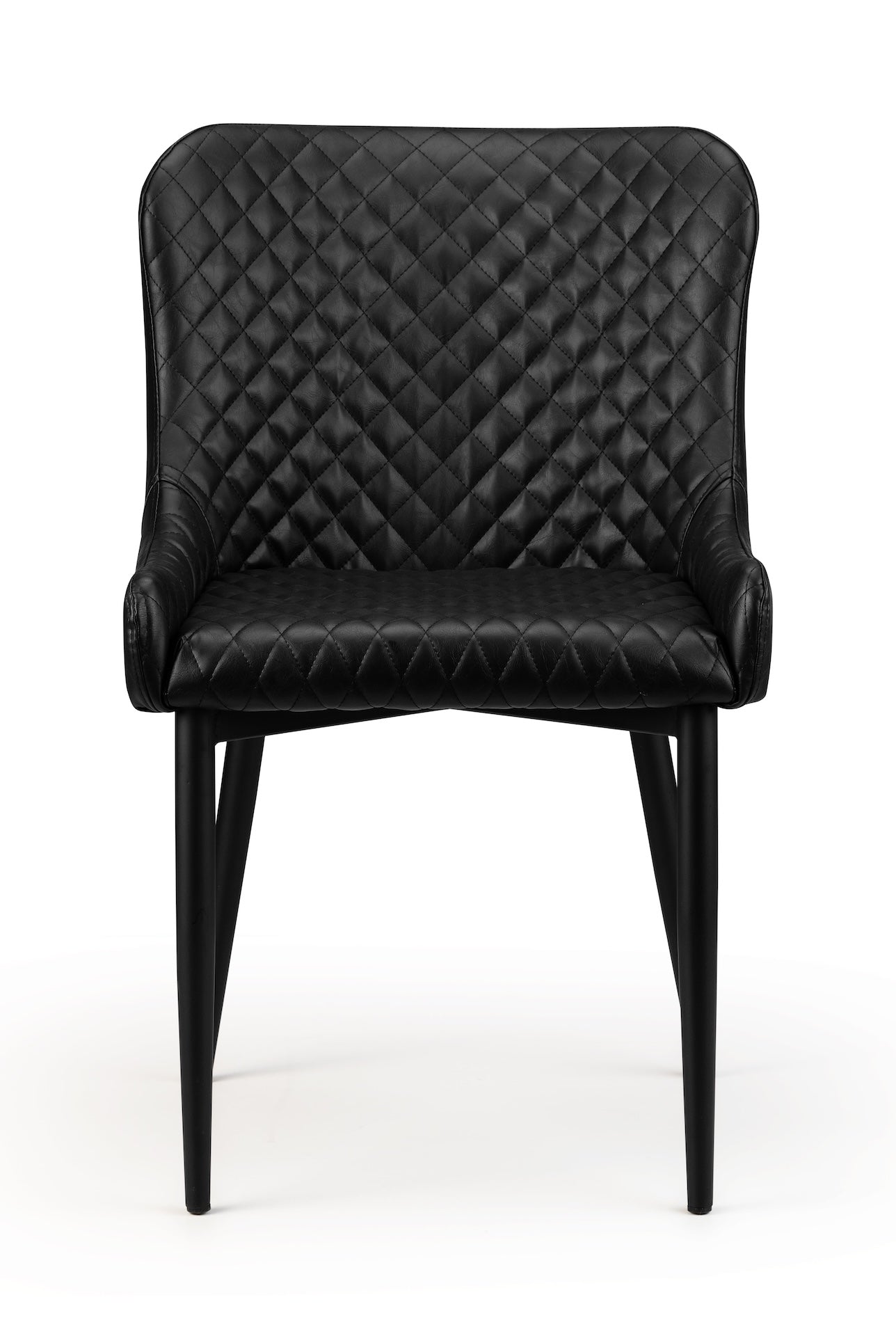 Luxe Faux Leather Dining Chairs Black (Set Of 2)