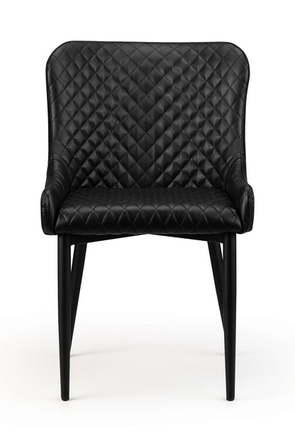 Luxe Faux Leather Dining Chairs Black (Set Of 2)
