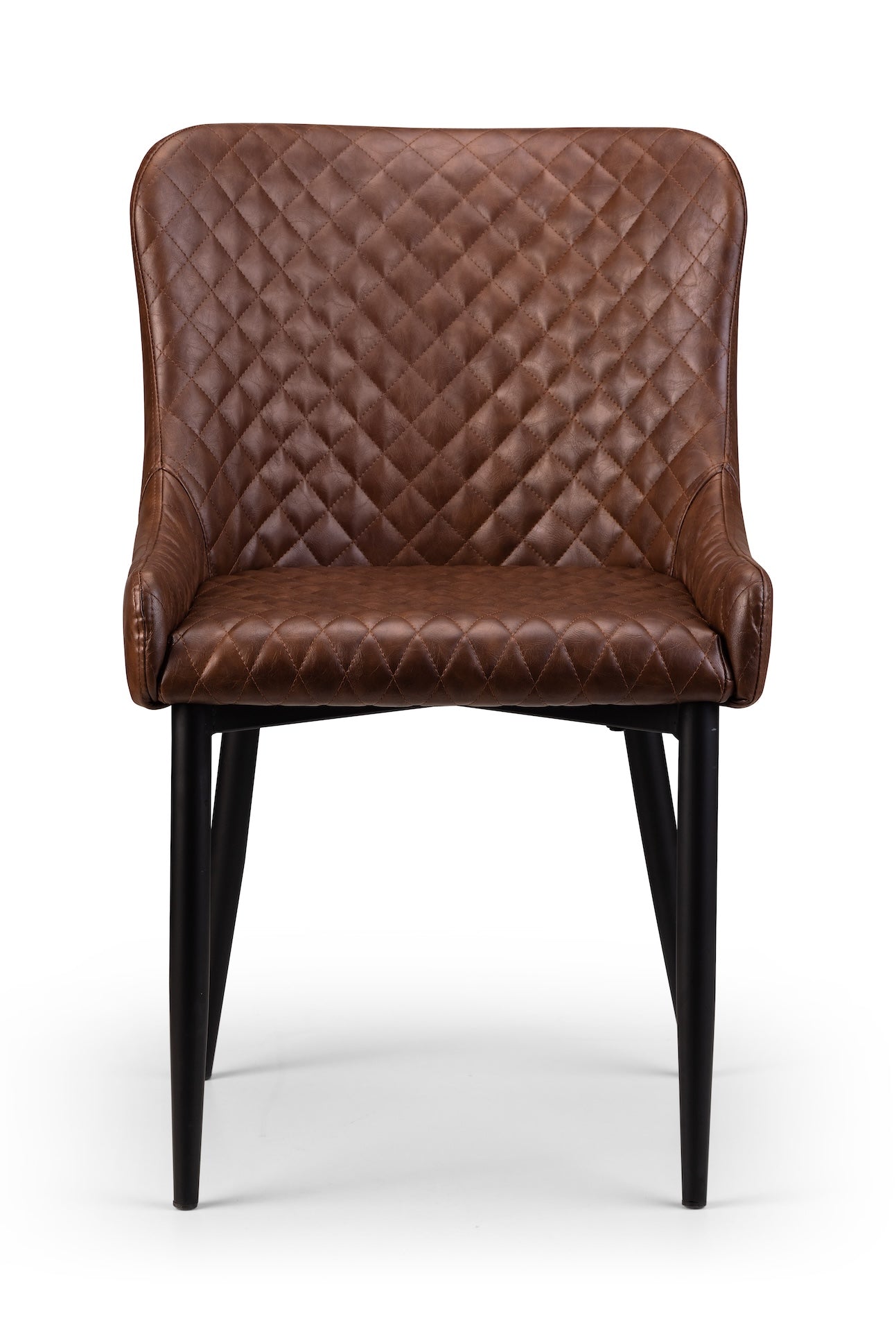 Luxe Faux Leather Dining Chairs Brown (Set Of 2)