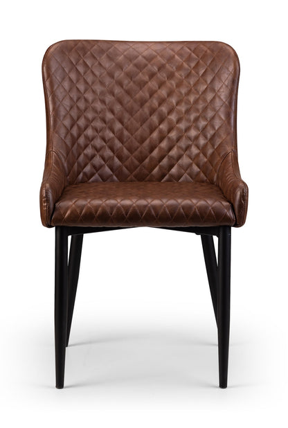Luxe Faux Leather Dining Chairs Brown (Set Of 2)