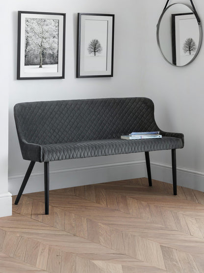 Luxe High Back Bench - Grey
