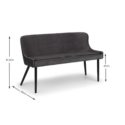 Luxe High Back Bench - Grey
