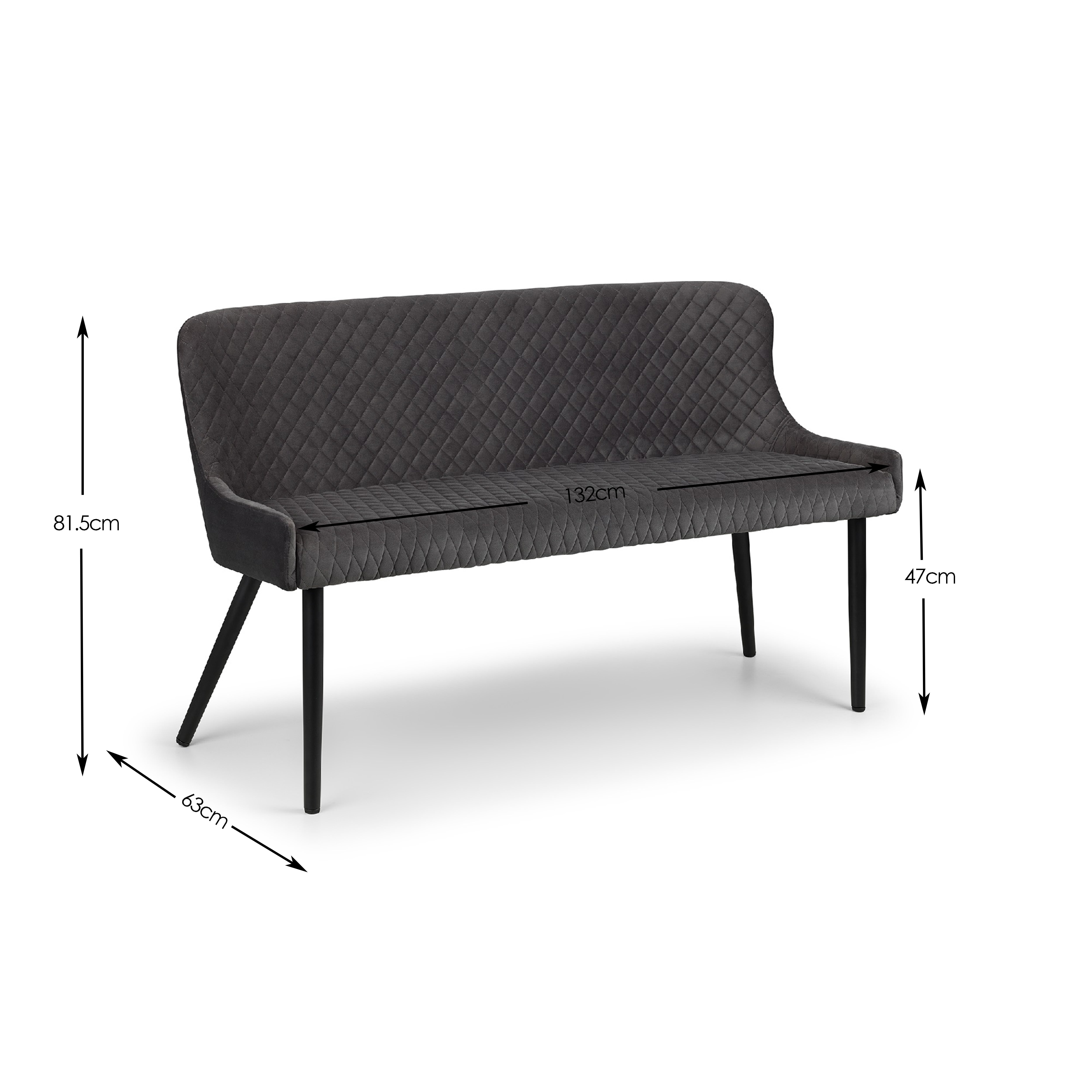 Luxe High Back Bench - Grey