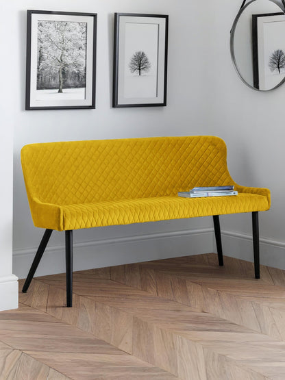 Luxe High Back Bench - Mustard
