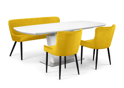 Luxe High Back Bench - Mustard