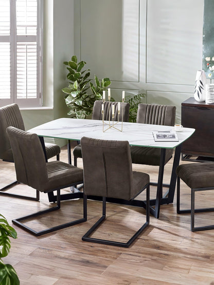 Olympus Dining Table - White Marble
