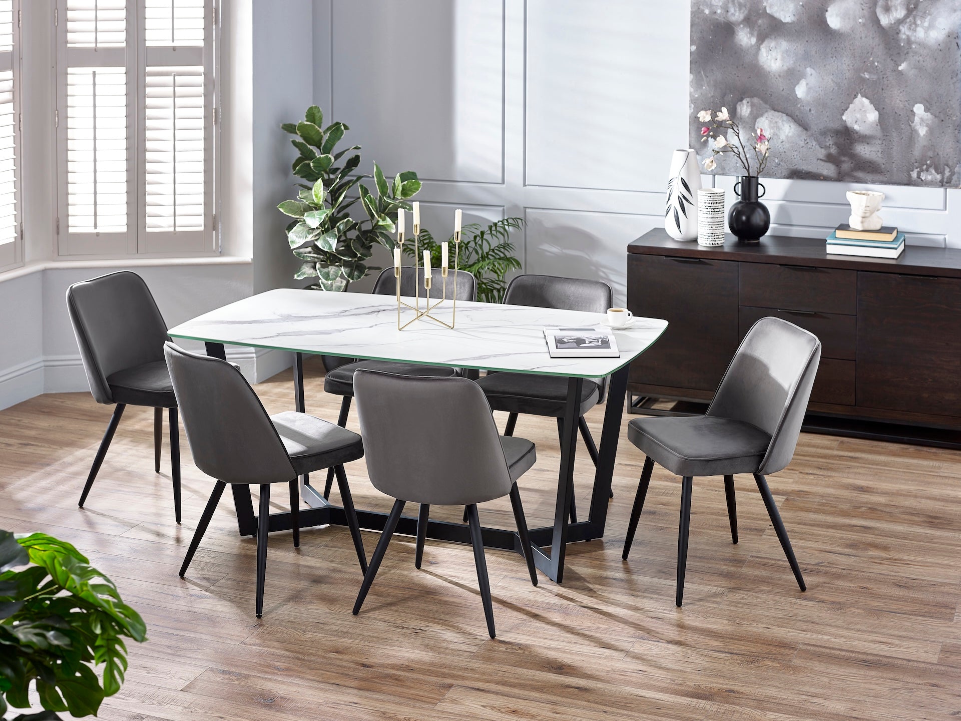 Olympus Dining Table - White Marble