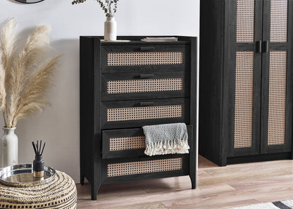 Sydney 5 Drawer Chest - Black Ash