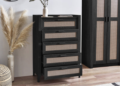 Sydney 5 Drawer Chest - Black Ash