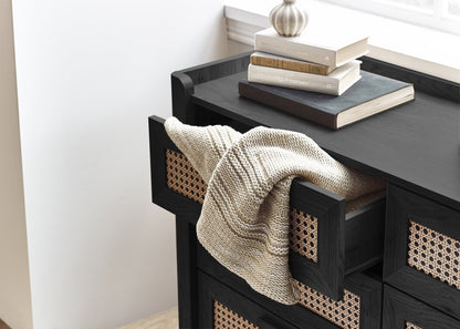 Sydney 6 Drawer Wide Chest - Black Ash