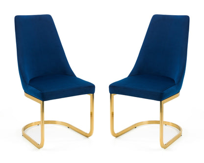 Vittoria Cantilever Dining Chairs - (Blue Set Of 2)