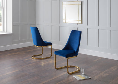 Vittoria Cantilever Dining Chairs - (Blue Set Of 2)