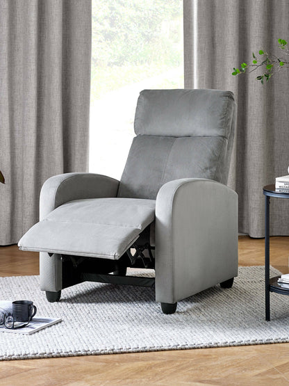 Vivo Grey Chenille Reclining Arm Chair
