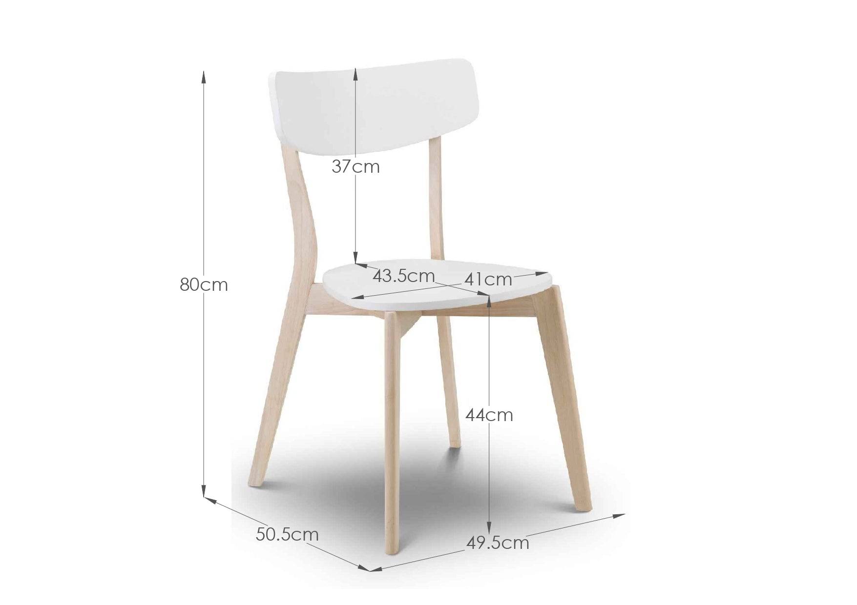 Casa Dining Chairs White/Oak (Set of 2)