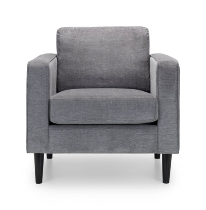 Julian Bowen Armchair Hayward Chair - Dark Grey Chenille Fabric Bed Kings