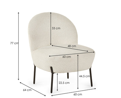 Julian Bowen Armchair Lulu Boucle Accent Chair - Ivory Bed Kings