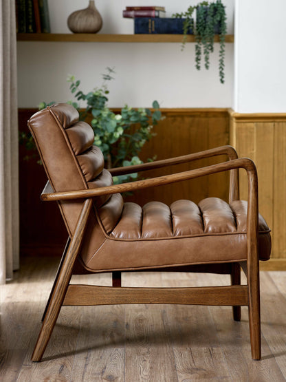 Julian Bowen Armchair Marshall Accent Chair - Brown Bed Kings