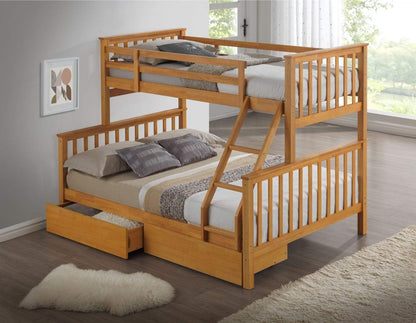 Artisan Bed Company Bunk Bed Charlotte 2 In 1 Beech Three Sleeper Bunk Bed