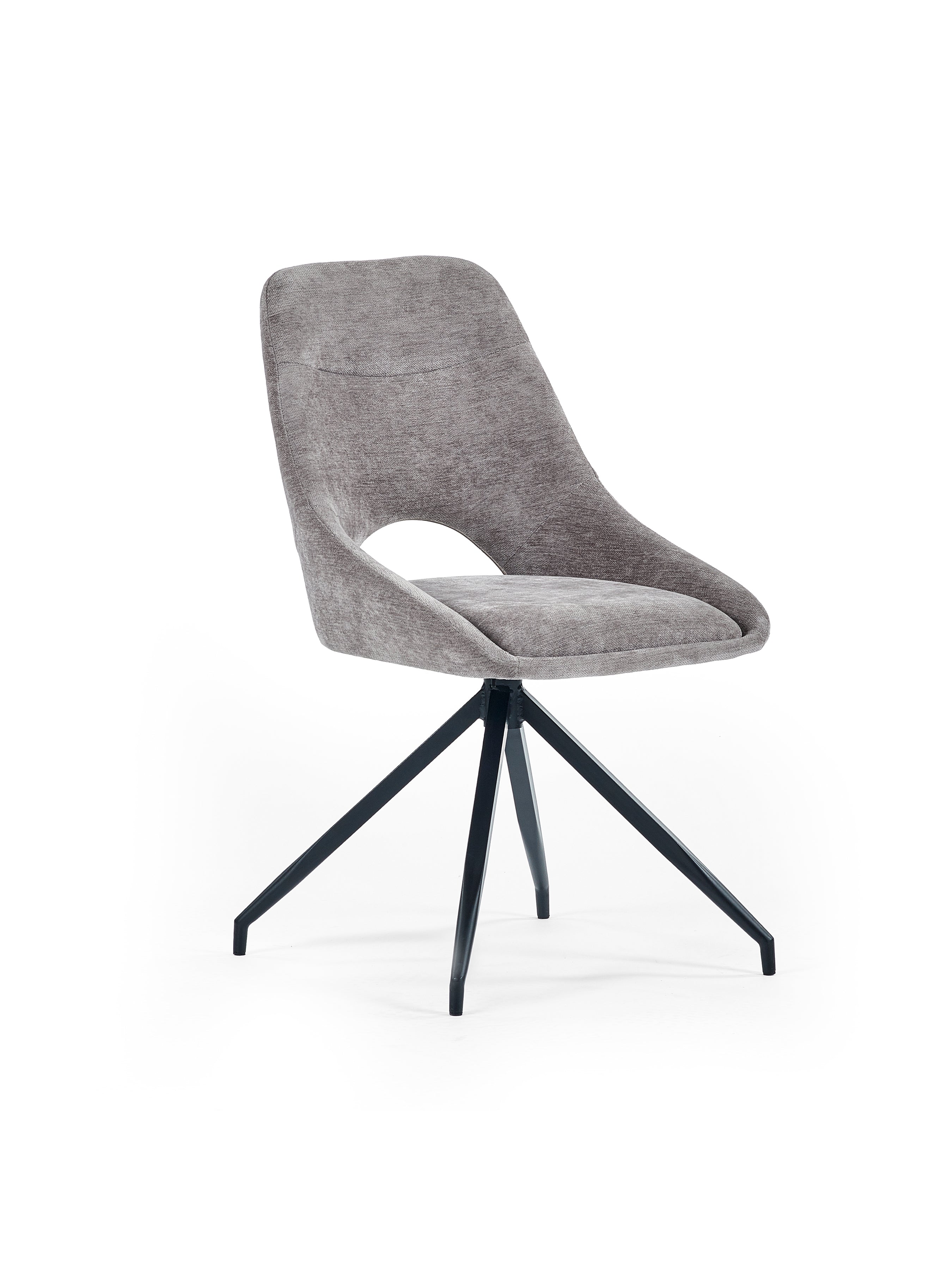 Jonah Grey Chenille Upholstered Dining Chairs (Set of 2)