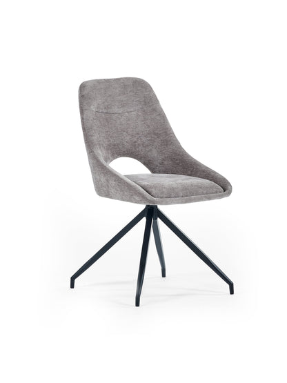 Jonah Grey Chenille Upholstered Dining Chairs (Set of 2)