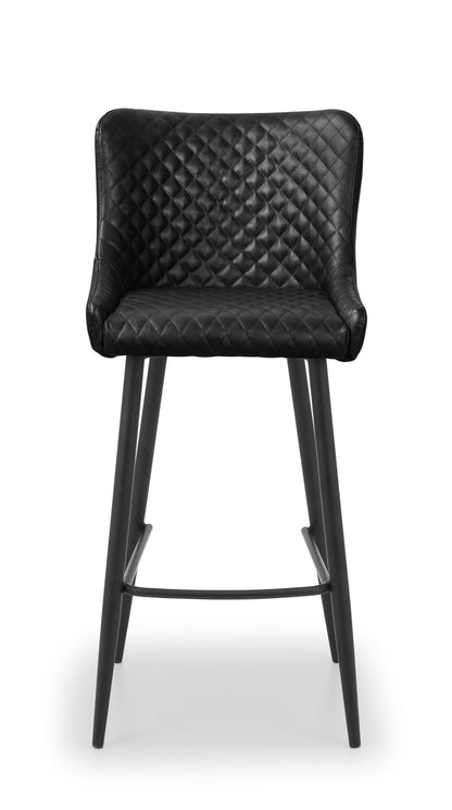 Julian Bowen Bar Stool Luxe Faux Leather Barstool - Black Bed Kings