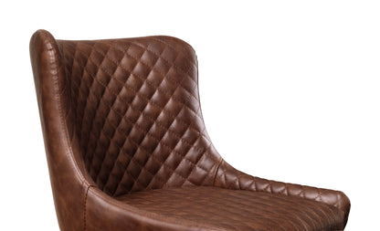 Julian Bowen Bar Stool Luxe Faux Leather Barstool - Brown Bed Kings