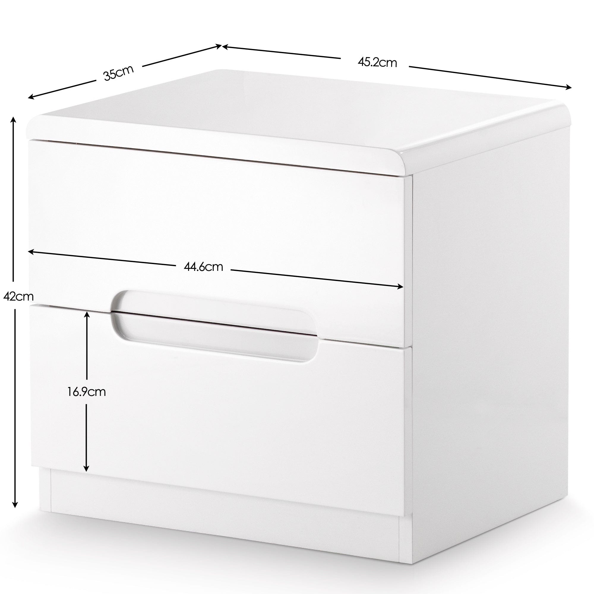 Julian Bowen Bedside Table Manhattan 2 Drawer Bedside Bed Kings