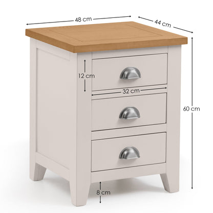 Julian Bowen Bedside Table Richmond 3 Drawer Bedside Bed Kings