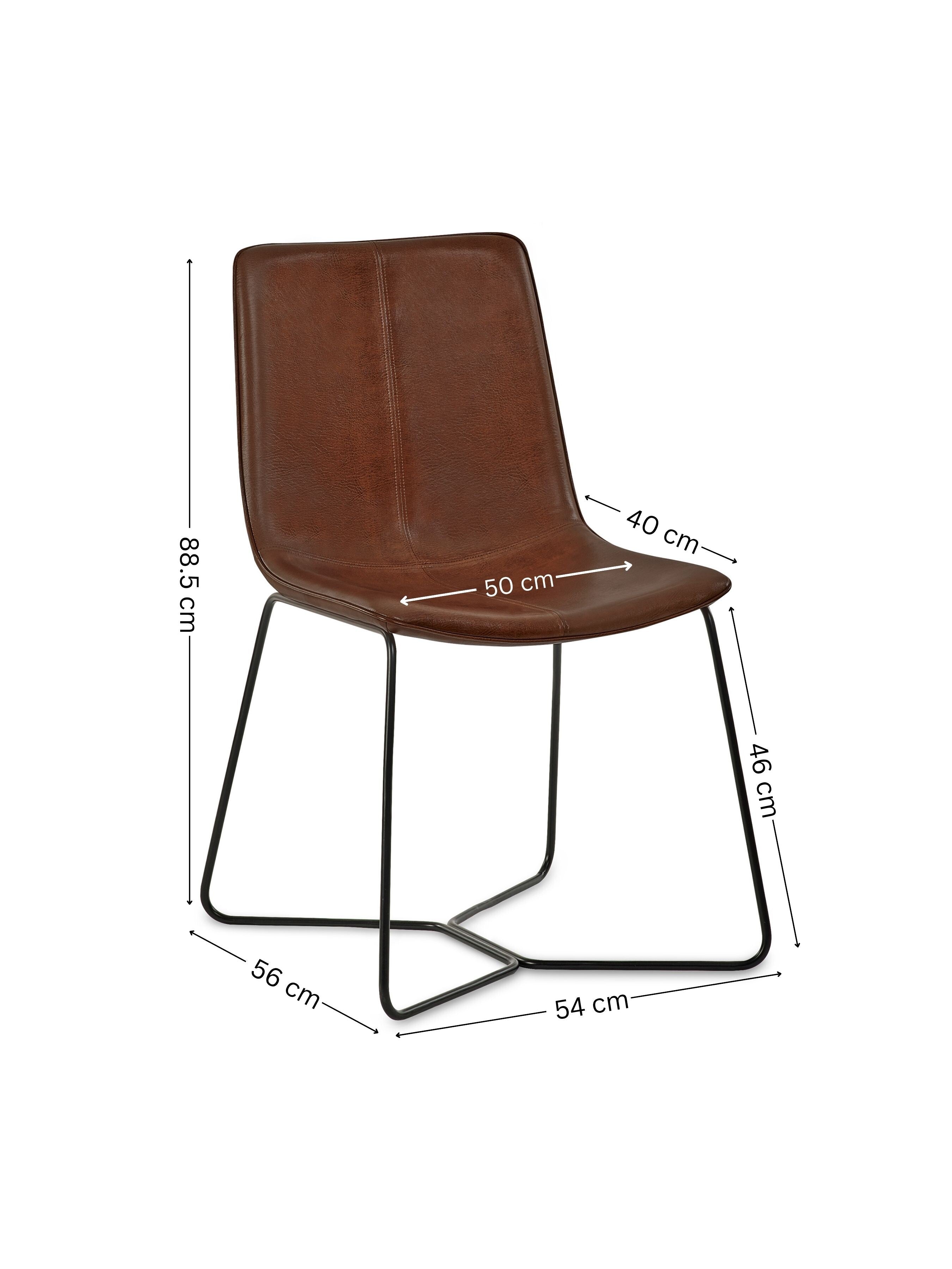 Joren Tan Brown PU Leather Dining Chairs (Set of 2)