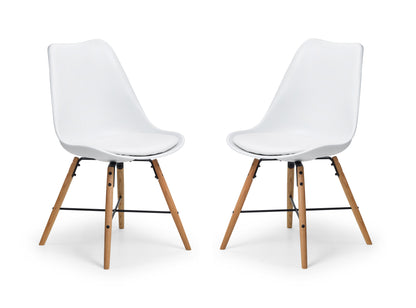 Kari Dining Chairs - White Seat & Oak Legs (Set of 2)