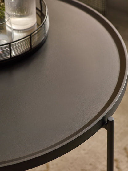 Sagrada Round Black Coffee and Lamp Table Set