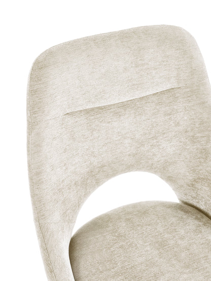 Jonah Cream Chenille Upholstered Dining Chairs (Set of 2)