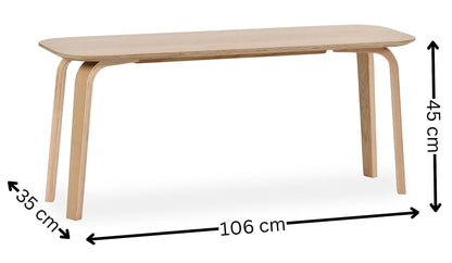 Kaito Oak Curved Leg Bench