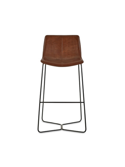 Joren Tan Brown PU Leather Bar Stools (Set of 2)